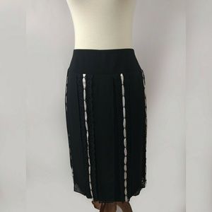 Black Lace Pleated Skirt